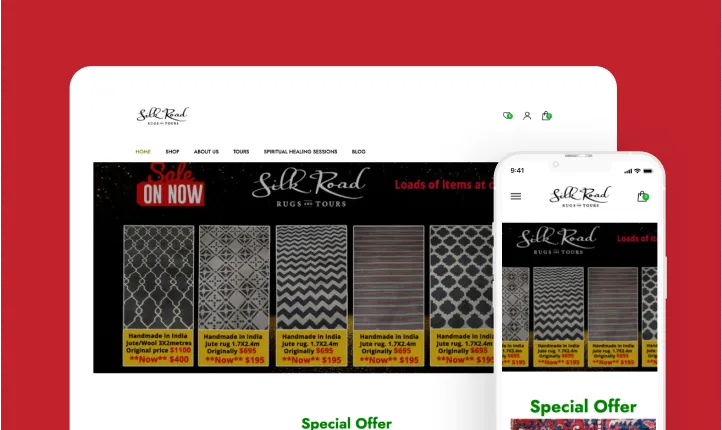 Silk Road Rugs and Tours website screenshot