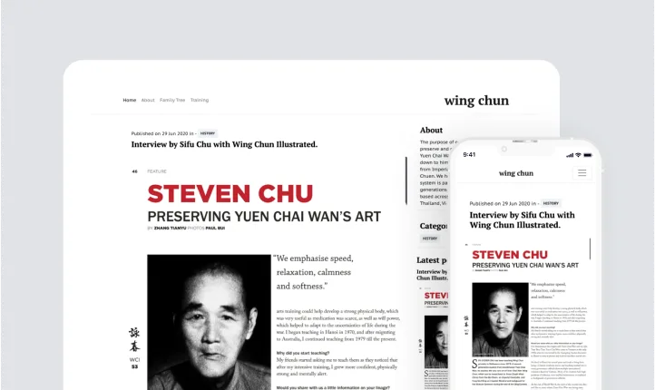 Wing Chun website screenshot